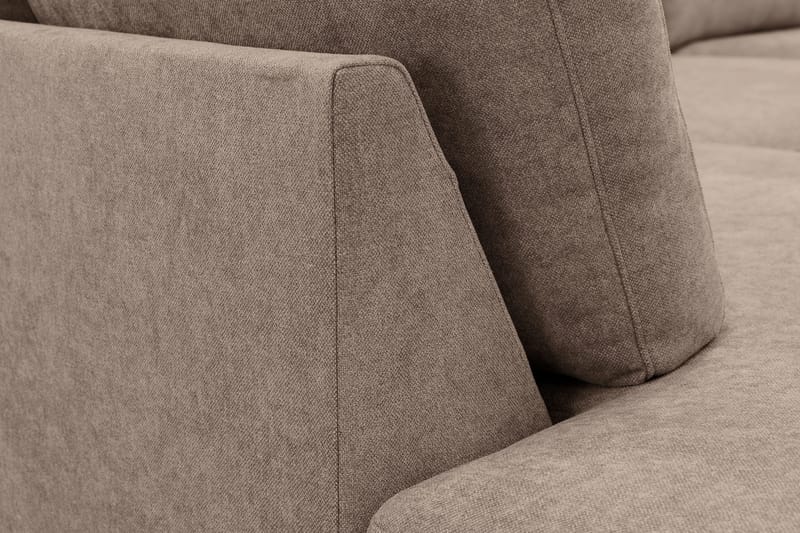 Scandi Djup 4-sits Soffa med Schäslong Vänster i Tyg - Mörkbrun - Möbler - Soffa - Divansoffor & schäslongsoffa