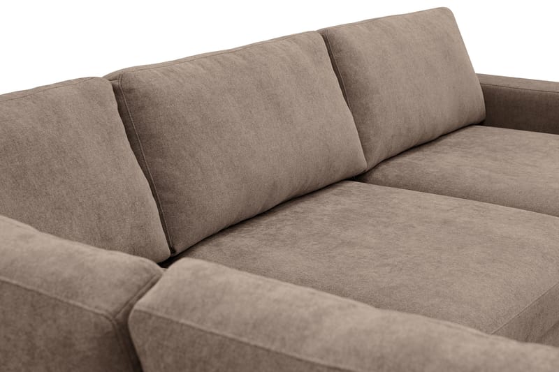 Scandi Djup 4-sits Soffa med Schäslong Vänster i Tyg - Mörkbrun - Möbler - Soffa - Divansoffor & schäslongsoffa