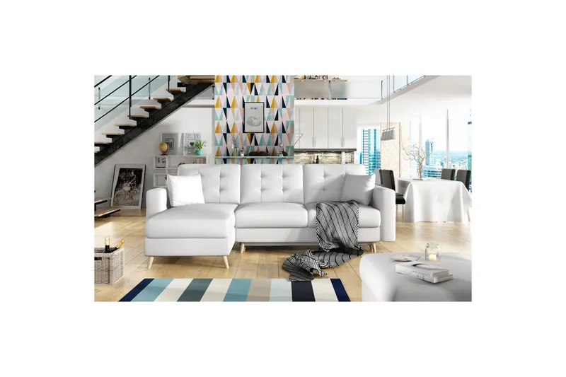 Sektionssoffa Eltap Asgard L 248x93x162 cm, Soft 17, Vit