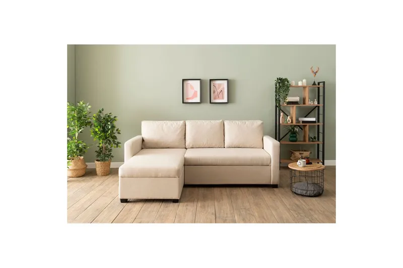 Tareen Soffa med Divan 3-sits - Beige - Möbler - Soffa - Bäddsoffa - Bäddsoffa divan