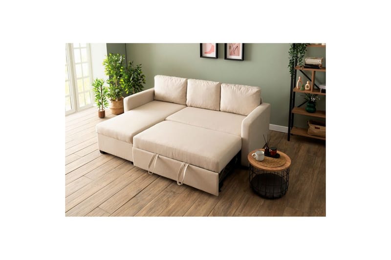 Tareen Soffa med Divan 3-sits - Beige - Möbler - Soffa - Bäddsoffa - Bäddsoffa divan