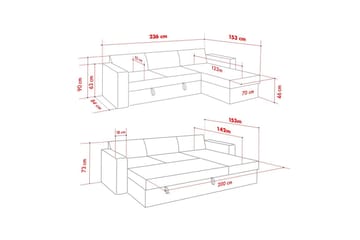 Tareen Soffa med Divan 3-sits - Sennepsgul - Möbler - Soffa - Bäddsoffa - Bäddsoffa divan