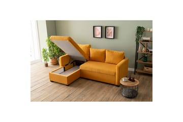 Tareen Soffa med Divan 3-sits - Sennepsgul - Möbler - Soffa - Bäddsoffa - Bäddsoffa divan