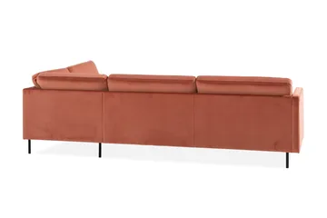 Teodin 2,5-sits Sammetssoffa med Schäslong Vänster - Rosa - Möbler - Soffa - Divansoffor & schäslongsoffa