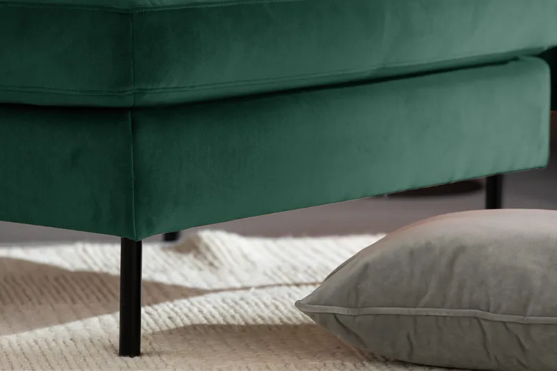 Teodin Sammetssoffa 2-sits med Divan Höger - Grön - Möbler - Soffa - Divansoffor & schäslongsoffa