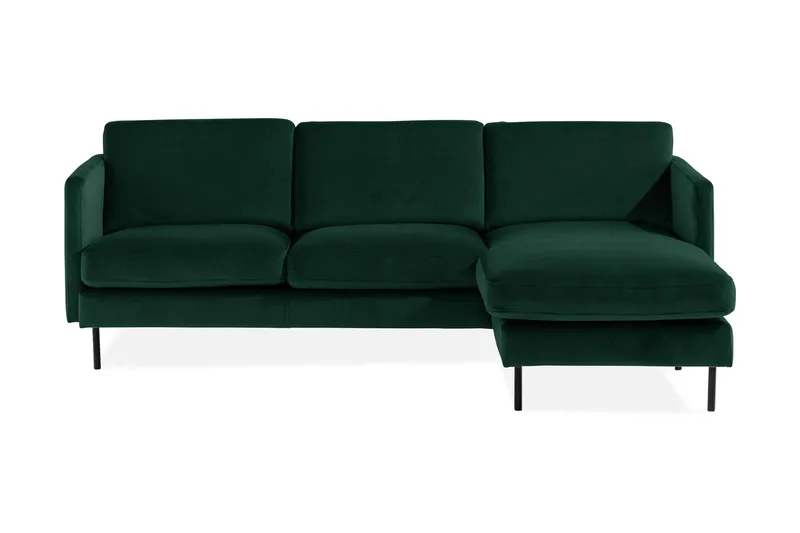 Teodin Sammetssoffa 2-sits med Divan Höger, Grön