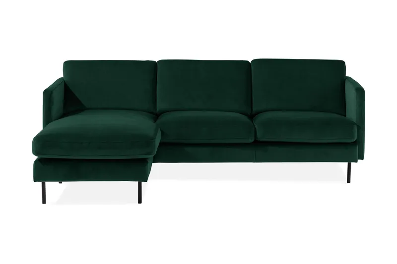 Teodin Sammetssoffa 2-sits med Divan Vänster, Grön
