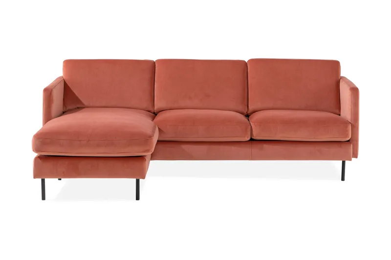Teodin Sammetssoffa 2-sits med Divan Vänster, Rosa