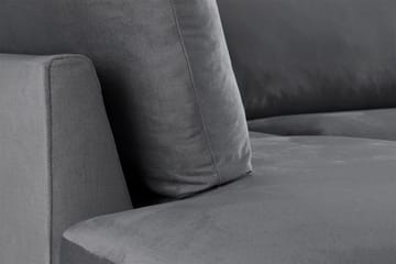 Trend 4-sits Vänstervänd L-formad Schäslongsoffa i Sammet - Ljusgrå - Möbler - Soffa - Divansoffor & schäslongsoffa