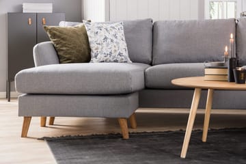 Trend 4-sits Vänstervänd L-formad Schäslongsoffa i Tyg - Grå - Möbler - Soffa - Divansoffor & schäslongsoffa
