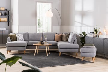 Trend 4-sits Vänstervänd L-formad Schäslongsoffa i Tyg - Grå - Möbler - Soffa - Divansoffor & schäslongsoffa