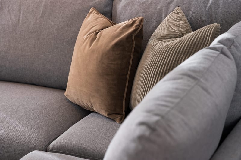 Trend 4-sits Vänstervänd L-formad Schäslongsoffa i Tyg - Grå - Möbler - Soffa - Divansoffor & schäslongsoffa