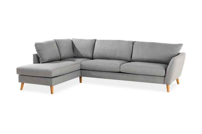 Trend 4-sits Vänstervänd L-formad Schäslongsoffa i Tyg - Grå - Möbler - Soffa - Divansoffor & schäslongsoffa