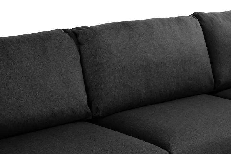 Trend 4-sits Vänstervänd L-formad Schäslongsoffa i Tyg - Svart - Möbler - Soffa - Divansoffor & schäslongsoffa