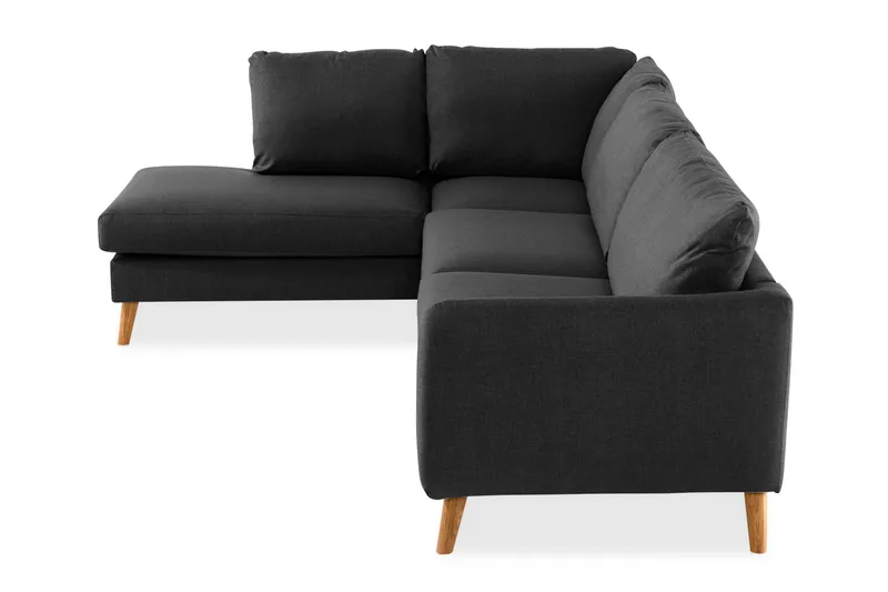 Trend 4-sits Vänstervänd L-formad Schäslongsoffa i Tyg - Svart - Möbler - Soffa - Divansoffor & schäslongsoffa