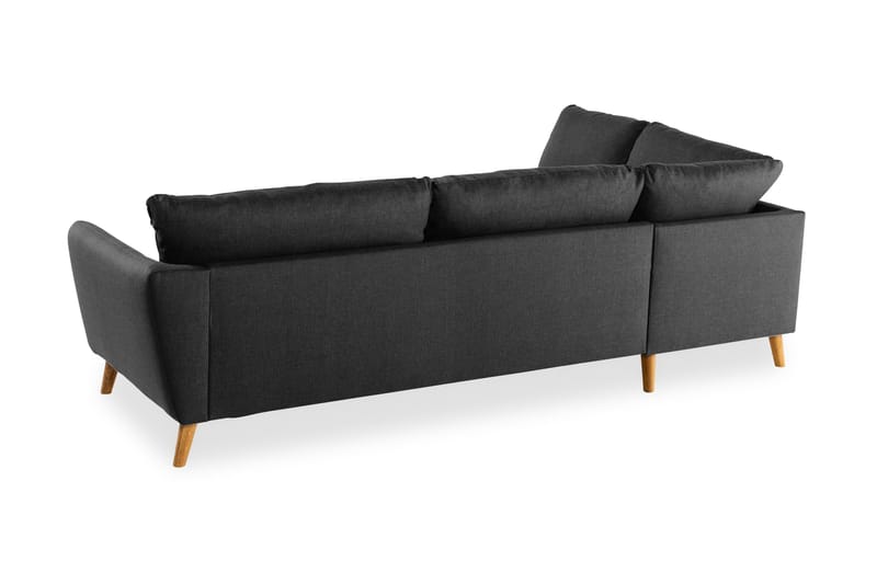 Trend 4-sits Vänstervänd L-formad Schäslongsoffa i Tyg - Svart - Möbler - Soffa - Divansoffor & schäslongsoffa