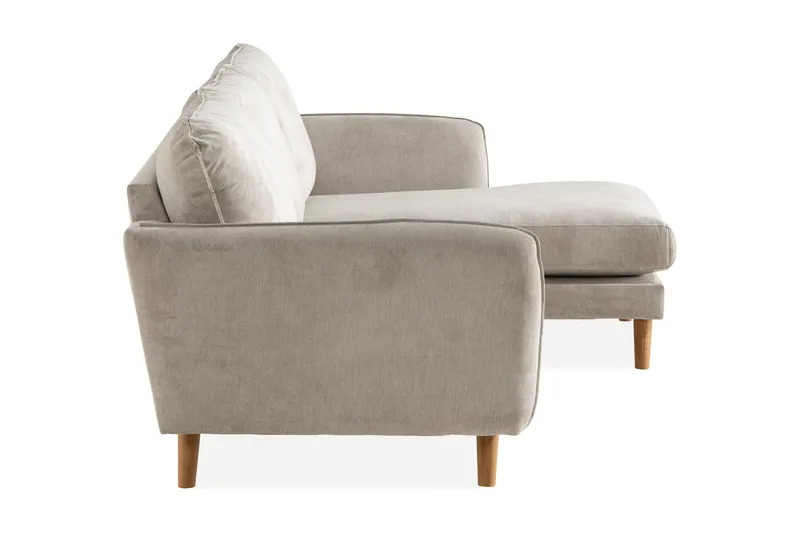 Trend Lyx 3-sits Högervänd L-formad Divansoffa i Tyg - Beige - Möbler - Soffa - Divansoffor & schäslongsoffa