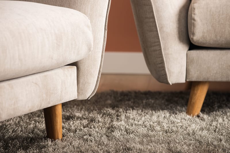 Trend Lyx 3-sits Högervänd L-formad Divansoffa i Tyg - Beige - Möbler - Soffa - Divansoffor & schäslongsoffa