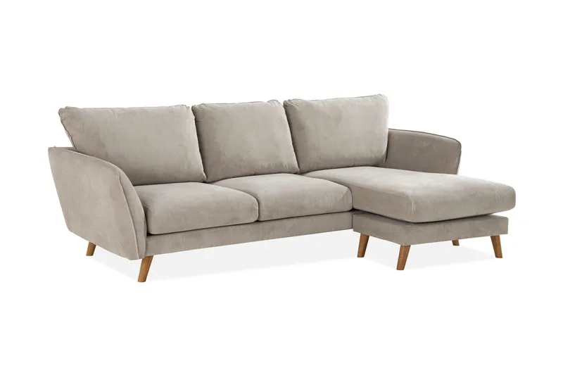 Trend Lyx 3-sits Högervänd L-formad Divansoffa i Tyg - Beige - Möbler - Soffa - Divansoffor & schäslongsoffa