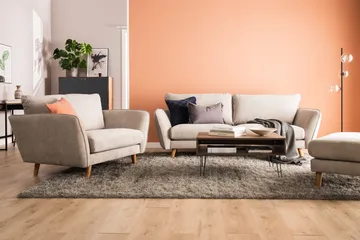 Trend Lyx 3-sits Vänstervänd L-formad Divansoffa i Tyg - Beige - Möbler - Soffa - Divansoffor & schäslongsoffa