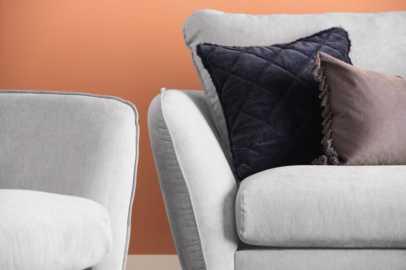 Trend Lyx 3-sits Vänstervänd L-formad Divansoffa i Tyg - Ljusgrå - Möbler - Soffa - Divansoffor & schäslongsoffa