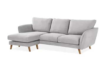 Trend Lyx 3-sits Vänstervänd L-formad Divansoffa i Tyg - Ljusgrå - Möbler - Soffa - Divansoffor & schäslongsoffa