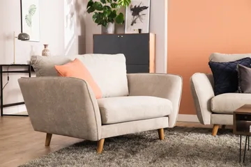 Trend Lyx 4-sits Högervänd L-formad Schäslongsoffa i Tyg - Beige - Möbler - Soffa - Divansoffor & schäslongsoffa