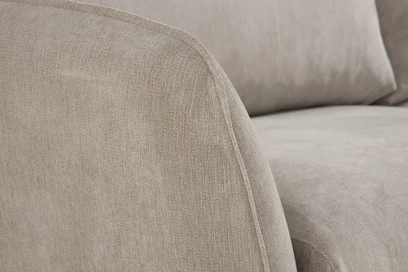 Trend Lyx 4-sits Högervänd L-formad Schäslongsoffa i Tyg - Beige - Möbler - Soffa - Divansoffor & schäslongsoffa