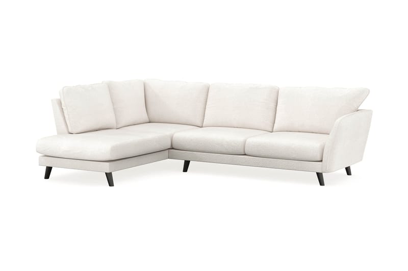 Trend Lyx 4-sits Vänstervänd L-formad Schäslongsoffa i Bouclé - Vit - Möbler - Soffa - Divansoffor & schäslongsoffa