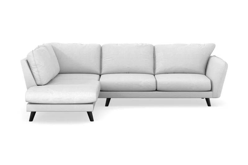Trend Lyx 4-sits Vänstervänd L-formad Schäslongsoffa i Tyg, Ljusgrå