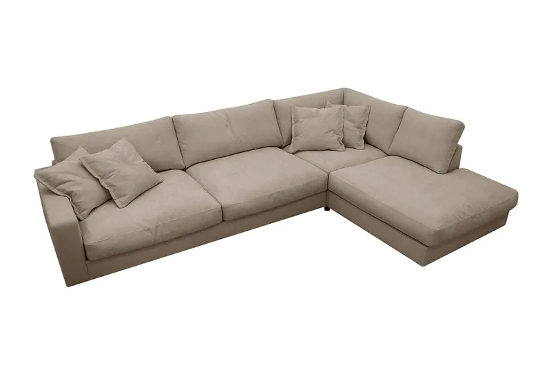 Valencia Extra Djup 4-sits Soffa med Schäslong Höger - Brun - Möbler - Soffa - Divansoffor & schäslongsoffa
