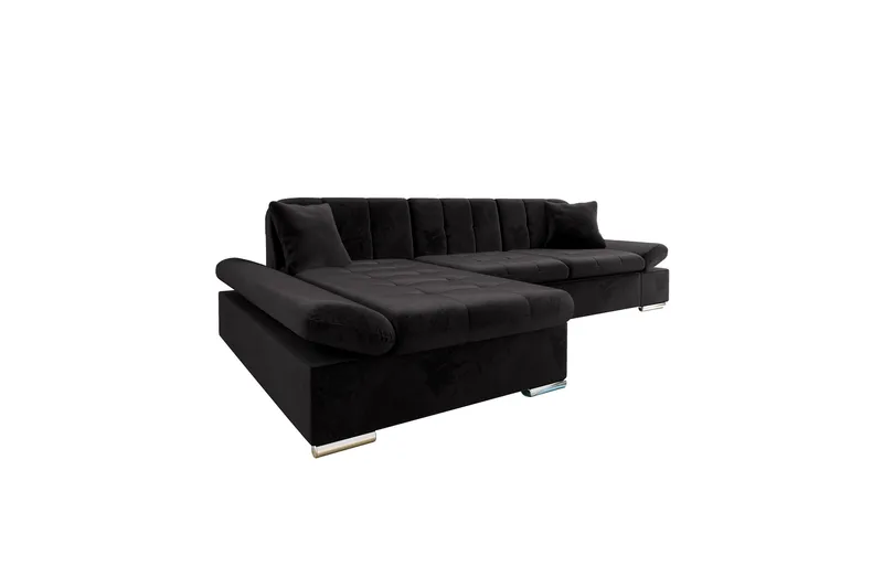 Vananda Soffa med Divan 3-sits, Svart