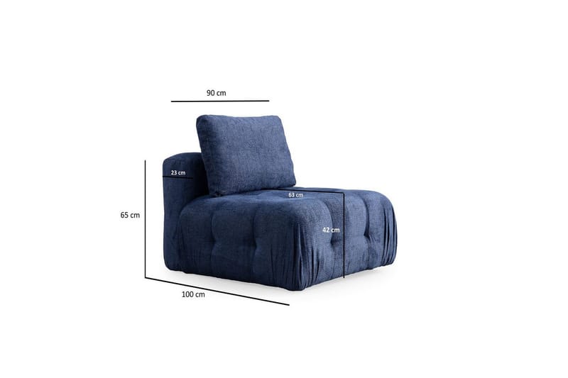 Yvara Soffa med Divan 4-sits - Blå - Möbler - Soffa - Modulsoffor - Komplett modulsoffa