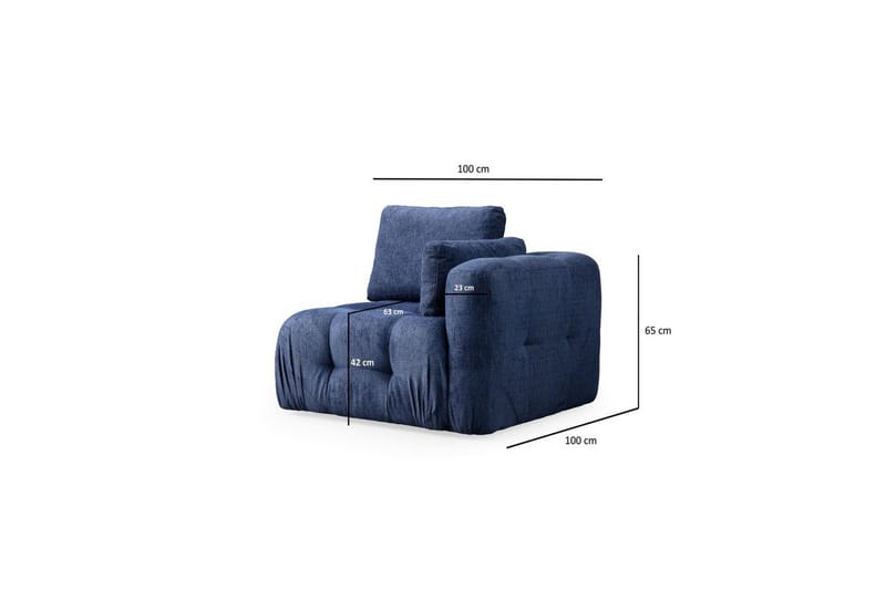 Yvara Soffa med Divan 4-sits - Blå - Möbler - Soffa - Modulsoffor - Komplett modulsoffa