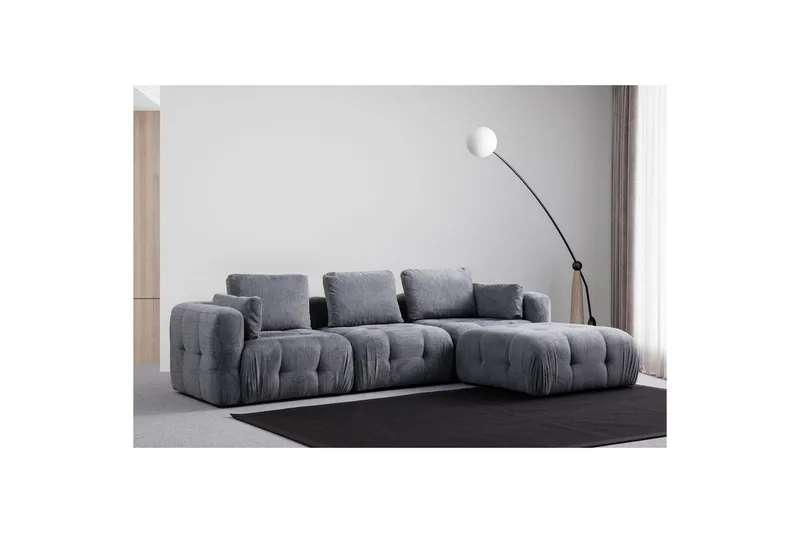 Yvara Soffa med Divan 4-sits - Grå - Möbler - Soffa - Modulsoffor - Komplett modulsoffa