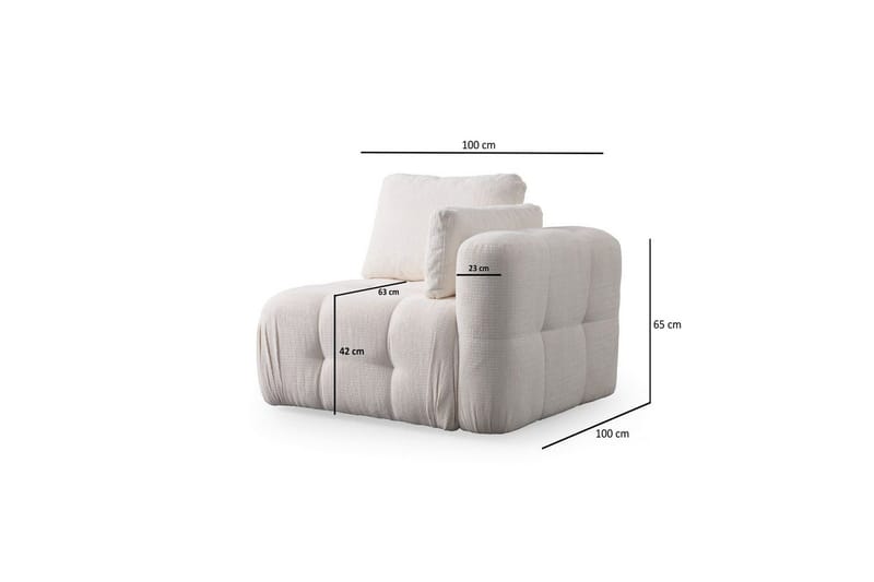 Yvara Soffa med Divan 4-sits - Vit - Möbler - Soffa - Modulsoffor - Komplett modulsoffa