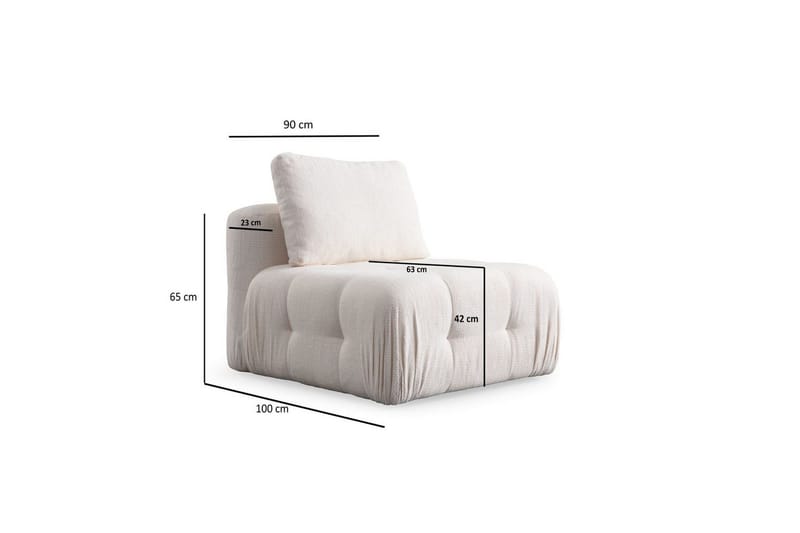 Yvara Soffa med Divan 4-sits - Vit - Möbler - Soffa - Modulsoffor - Komplett modulsoffa