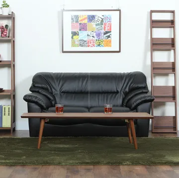 Dominic soffa 2-sits - Svart konstläder - Svart - Möbler - Soffa - Skinnsoffor