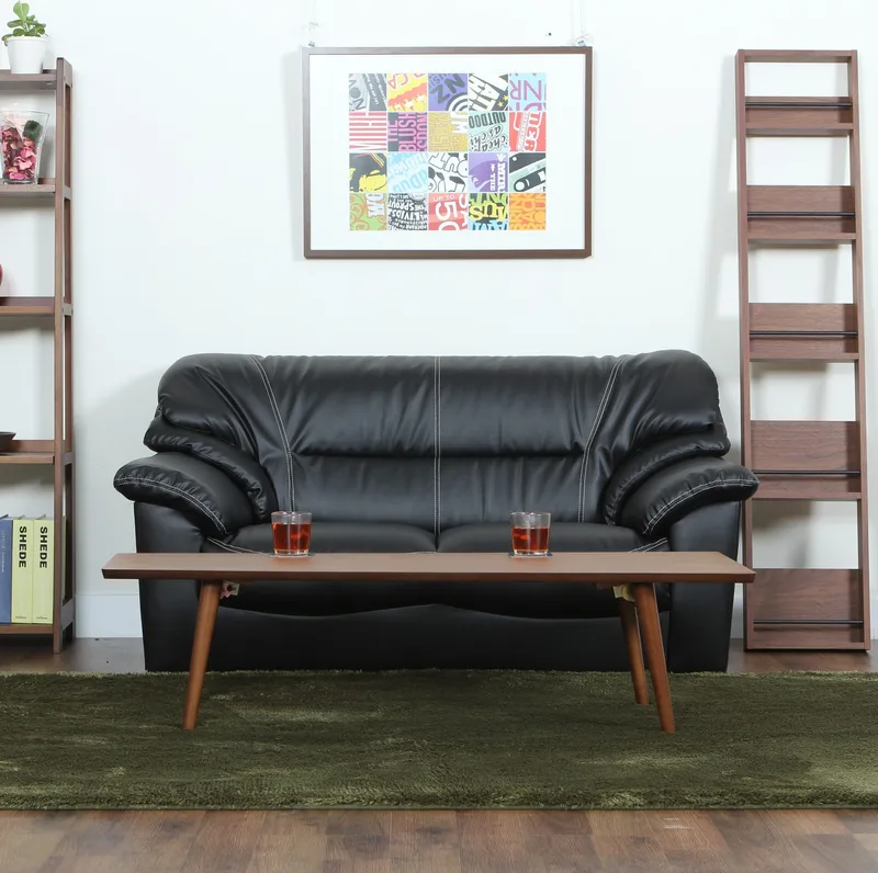 Dominic soffa 2-sits - Svart konstläder - Svart - Möbler - Soffa - Skinnsoffor