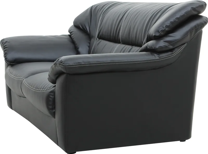 Dominic soffa 2-sits - Svart konstläder - Svart - Möbler - Soffa - Skinnsoffor