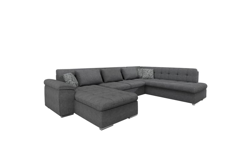 Dynir Soffa med Divan och Schäslong 4-sits, Mörkgrå/Ljusgrå
