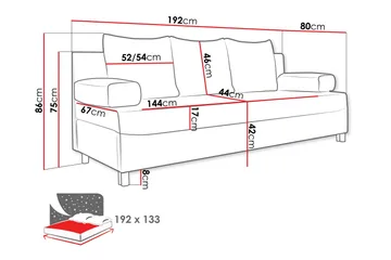 Eifion Soffa 3-sits - Svart - Möbler - Soffa - 3 sits soffa