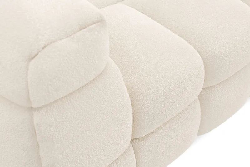 Elise 4-sits Högervänd L-formad Bubblig Divansoffa 274 cm i Bouclé - Gräddvit - Möbler - Soffa - Divansoffor & schäslongsoffa
