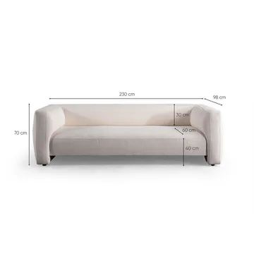 Elvaris 3-sits Soffa - Vit - Möbler - Soffa - 3 sits soffa