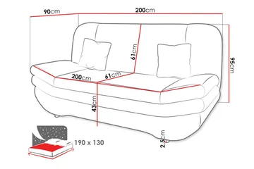 Figurelle Bäddsoffa 2-sits - Beige - Möbler - Soffa - Bäddsoffa