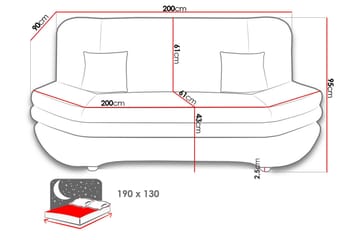 Figurelle Bäddsoffa 2-sits i Sammet - Gul - Möbler - Soffa - Bäddsoffa