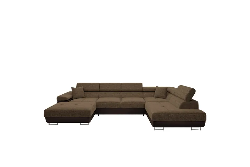 Gabina Soffa med Divan och Schäslong 4-sits, Brun