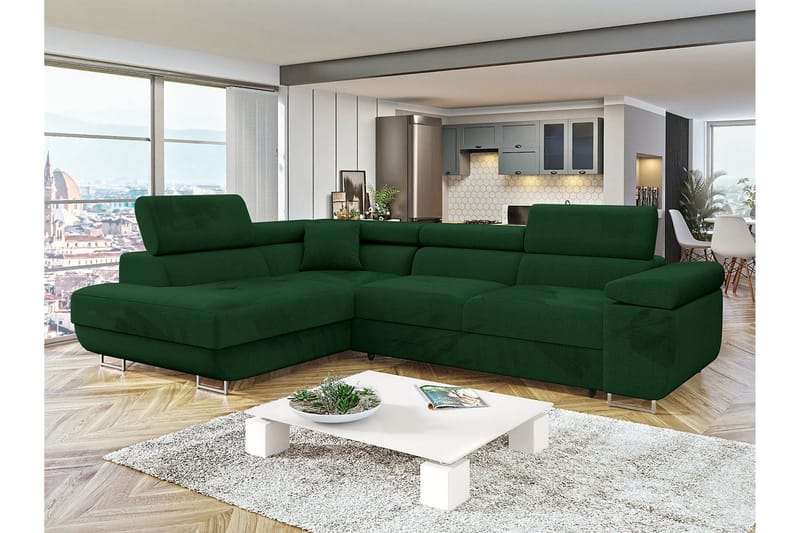 Gabina Soffa med Schäslong 3-sits - Grön - Möbler - Soffa - Bäddsoffa