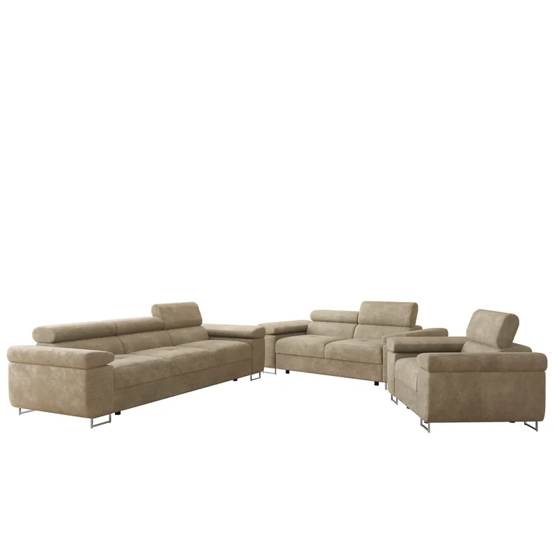 Gabina Soffgrupp - 3-sits + 2-sits + fåtölj, beige
