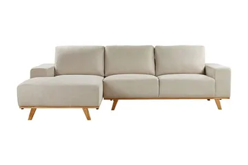 Gaines Hörnsoffa 3-sits - Beige/Ljust trä - Möbler - Soffa - Divansoffor & schäslongsoffa